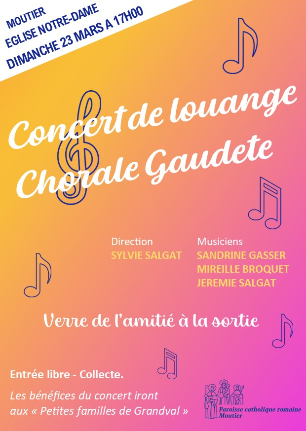 Flyer concert louange chorale Gaudete